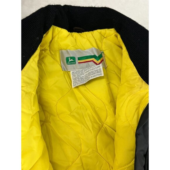 Vintage John Deere Womens L Ski Snowmobile Jacket  80s 90s Black Rainbow Color - Picture 10 of 16